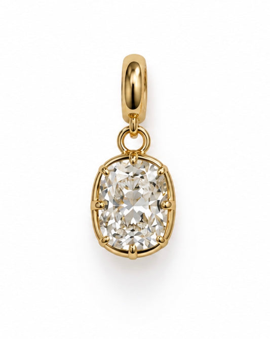 14kt 2.05ct Elongated Cushion Georgian Lab Diamond Charm