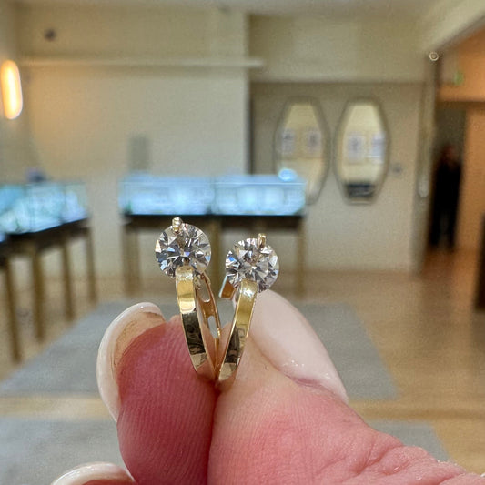 14ky .24ctw Stationed Diamond Hoop Earrings