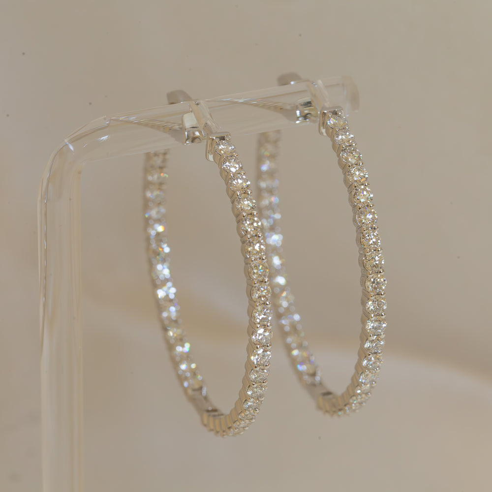 14kw 4.33ctw Lab-Grown Diamond Hoops