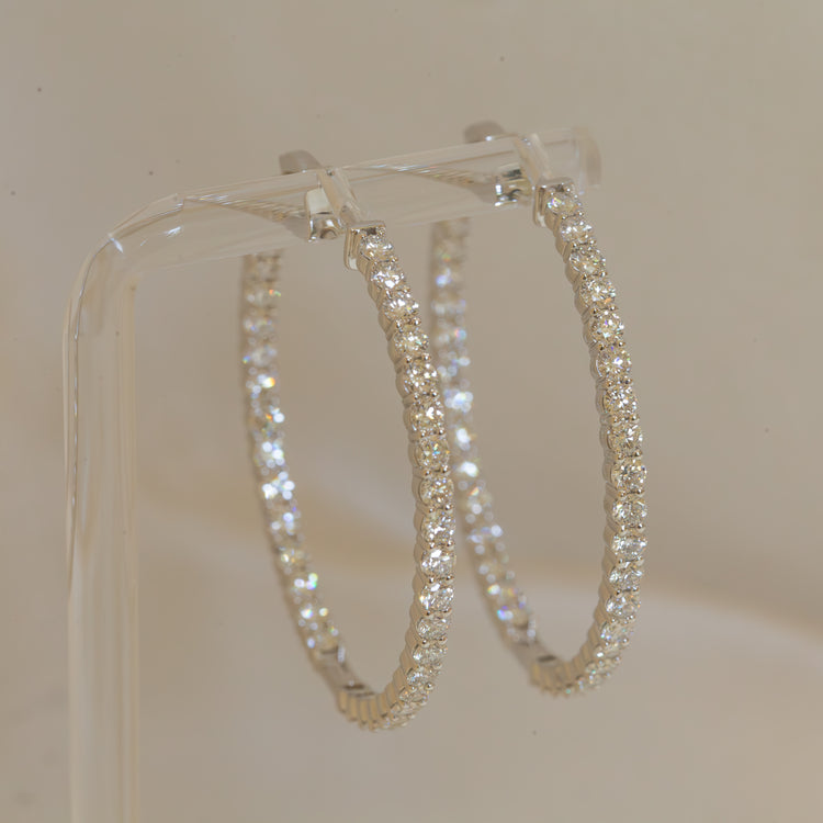 14kw 4.33ctw Lab-Grown Diamond Hoops