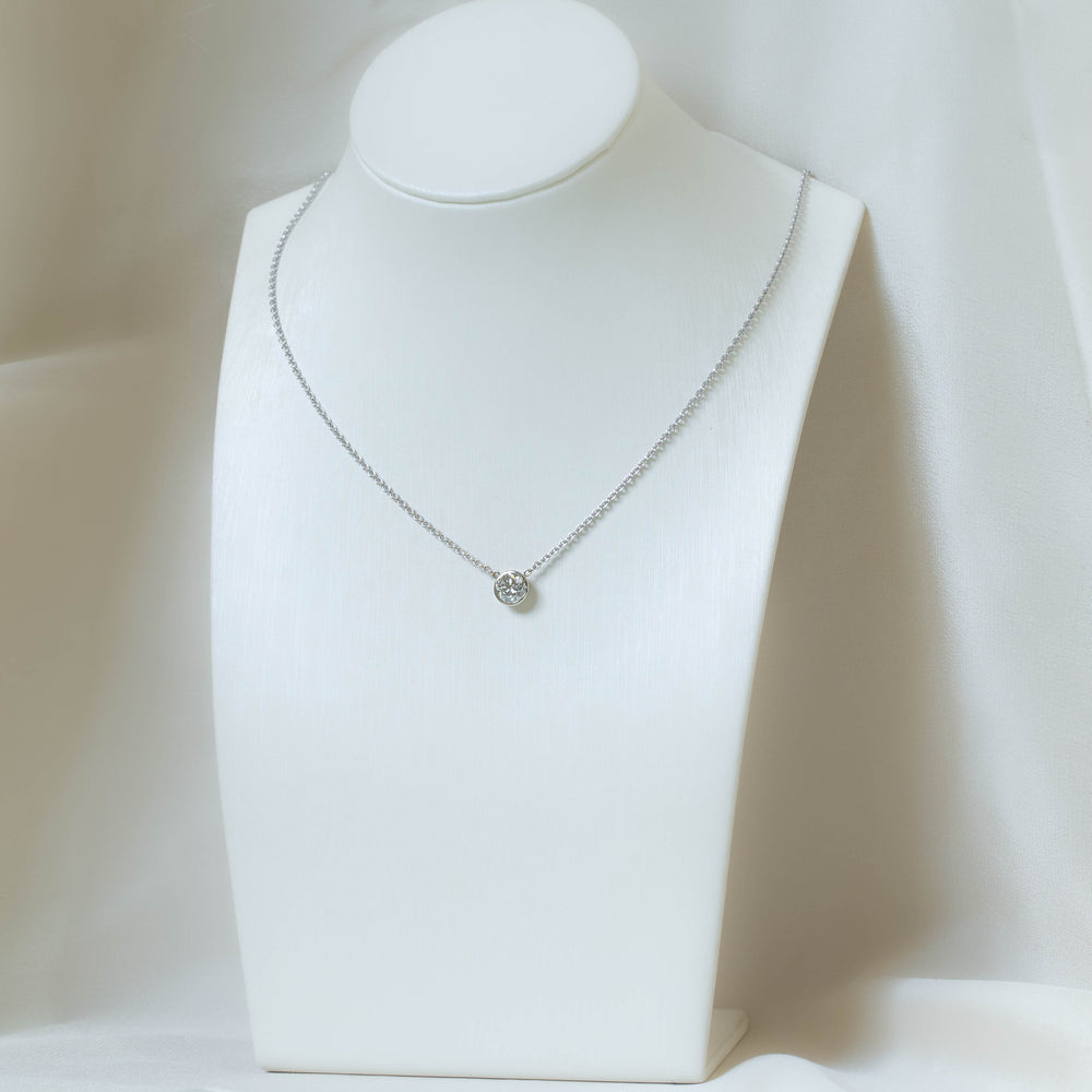.80ct Floating Bezel Diamond Necklace
