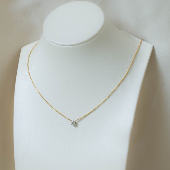 .25ct Floating Bezel Diamond Necklace