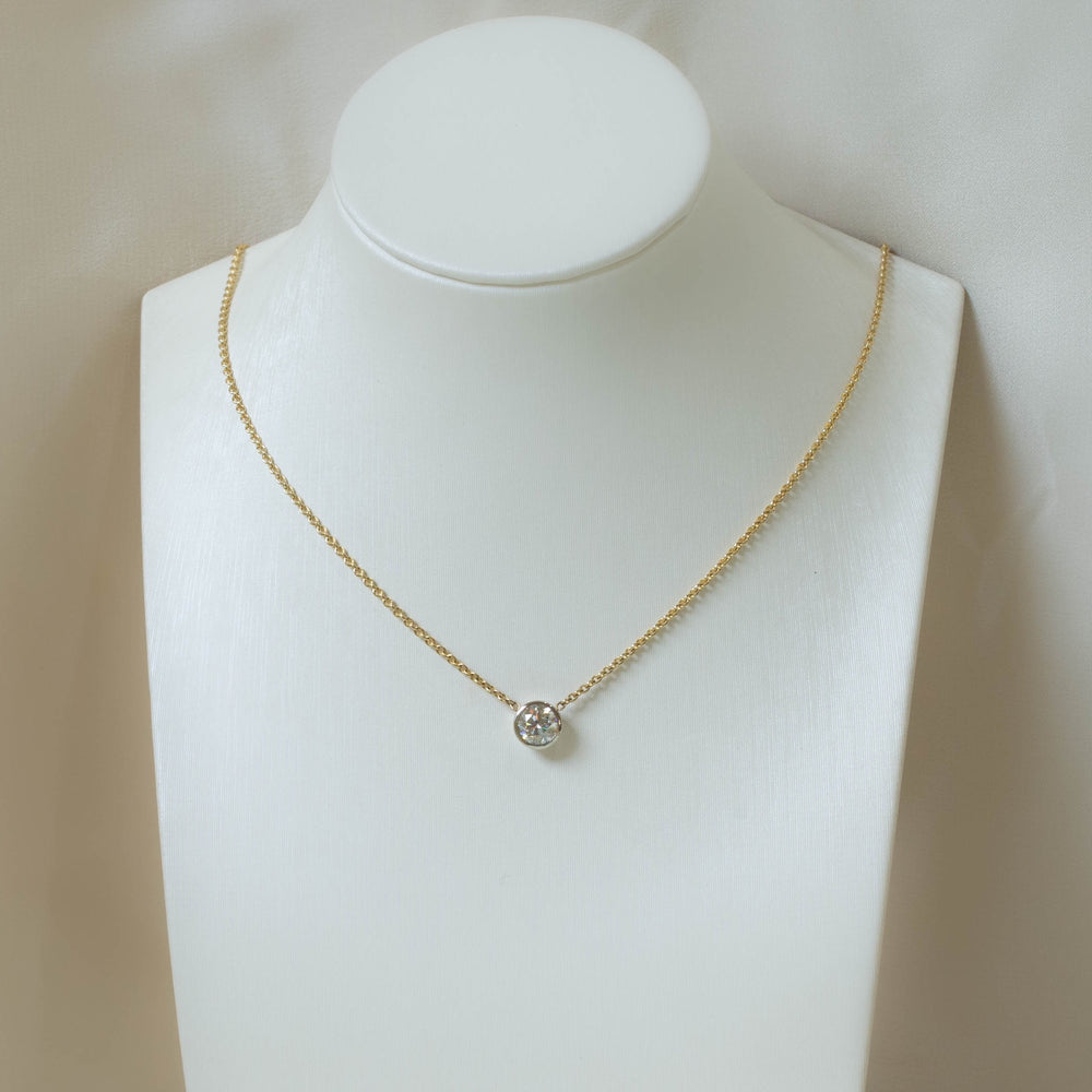 .98ct Floating Bezel Diamond Necklace