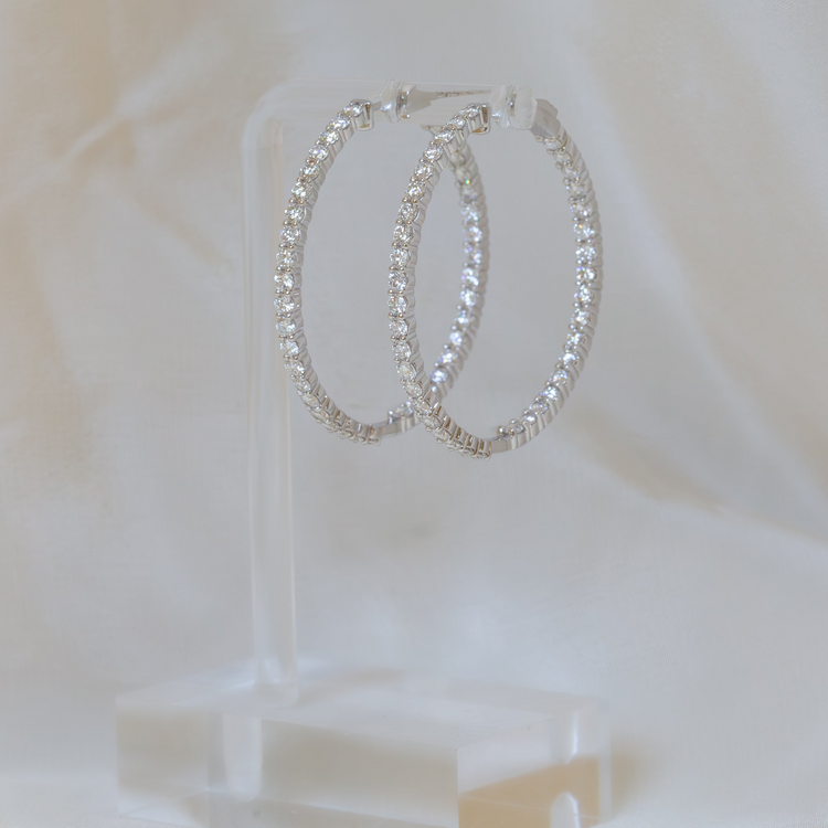 14kw 4.33ctw Lab-Grown Diamond Hoops