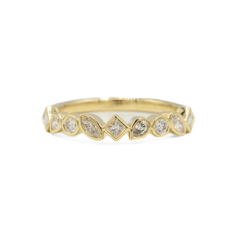 14ky Fancy Diamond Bezel Band