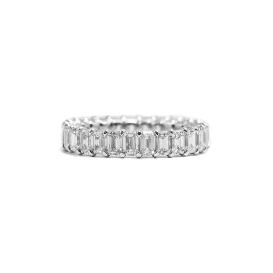 Platinum Emerald Eternity Band