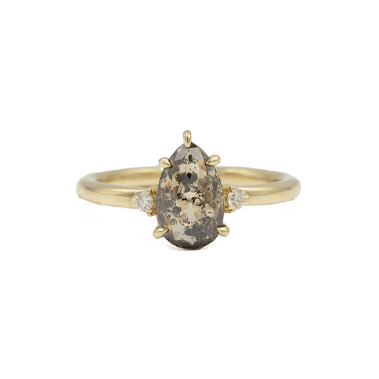 1.76ct Pear-Shaped "Ellie" Salt & Pepper Diamonds Ring