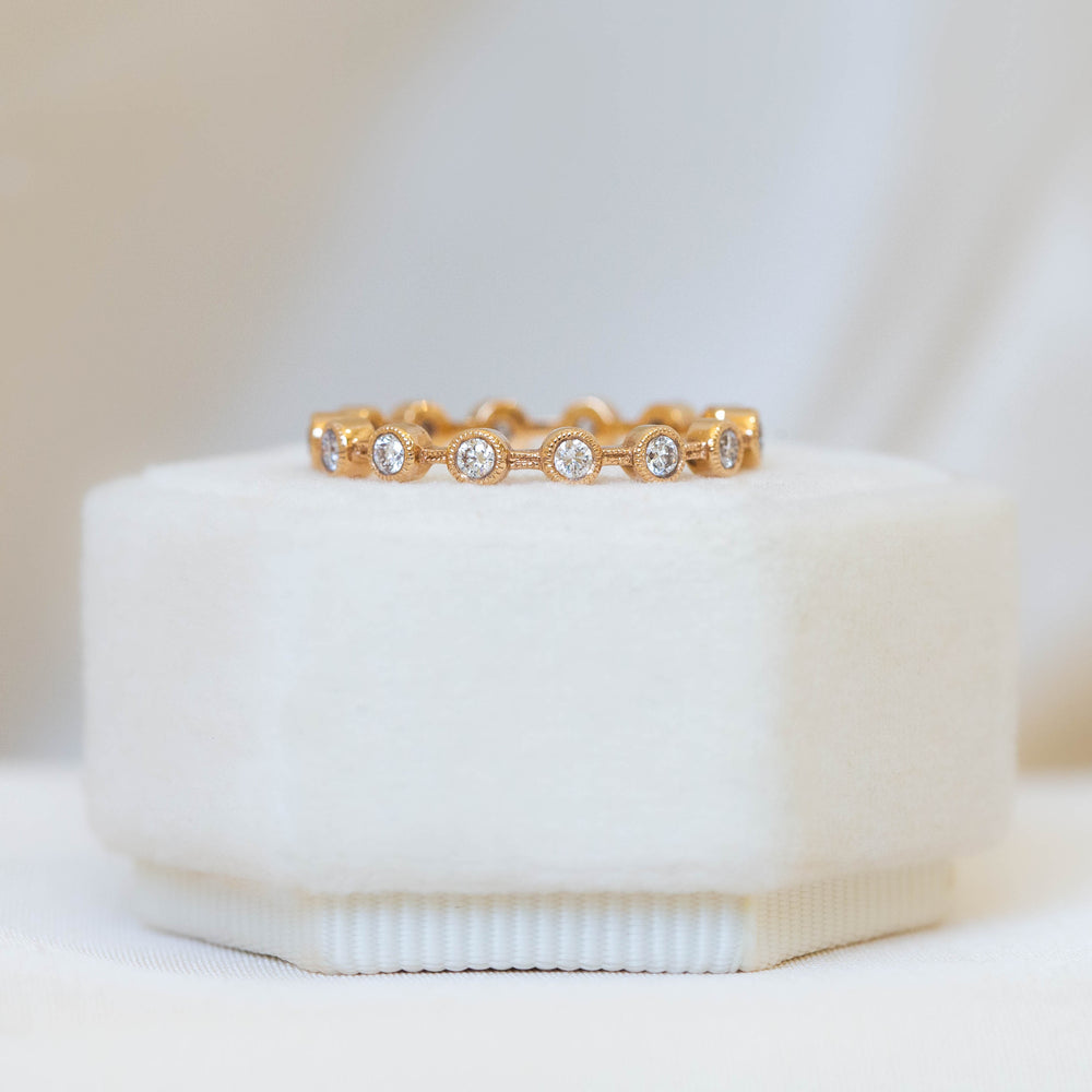 Bezel-Set Diamond Stackable Wedding Band