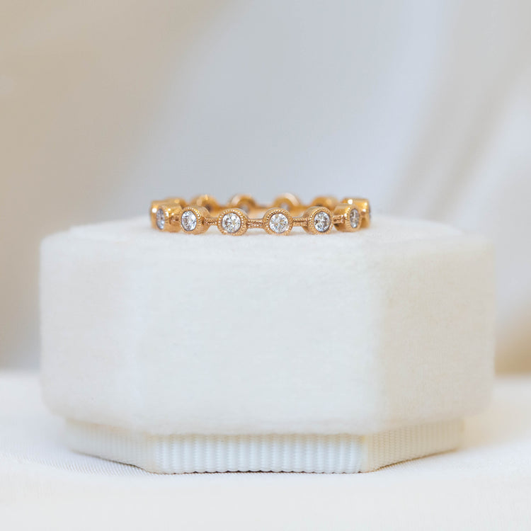 Bezel-Set Diamond Stackable Wedding Band
