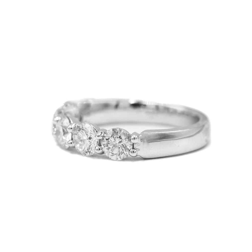 Platinum 1.52ctw 5-Stone Diamond Band