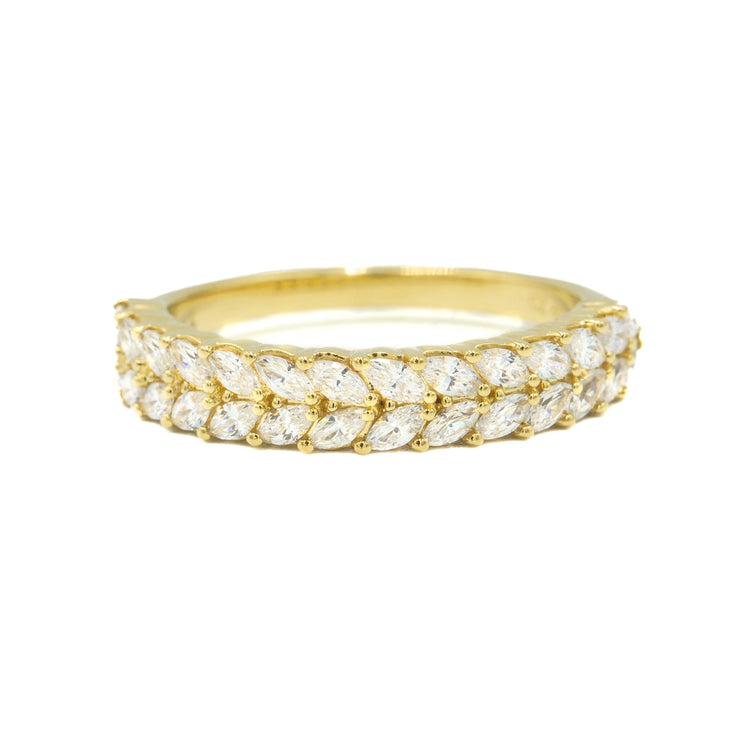 14ky Two-Row Marquise Diamond Band