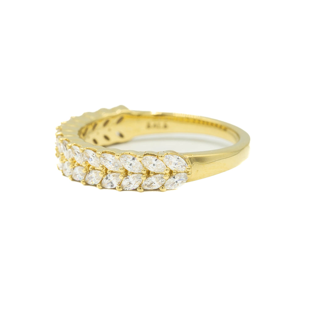 14ky Two-Row Marquise Diamond Band