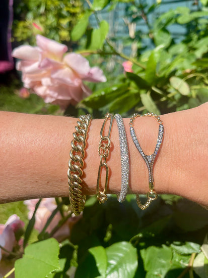 14ky Diamond Wishbone Bracelet by Lucy Delius