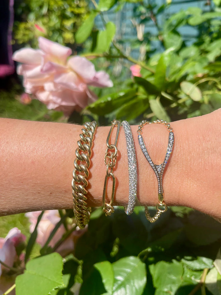 14ky Diamond Wishbone Bracelet by Lucy Delius