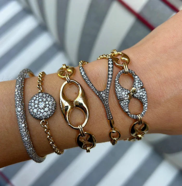 14ky Diamond Wishbone Bracelet by Lucy Delius