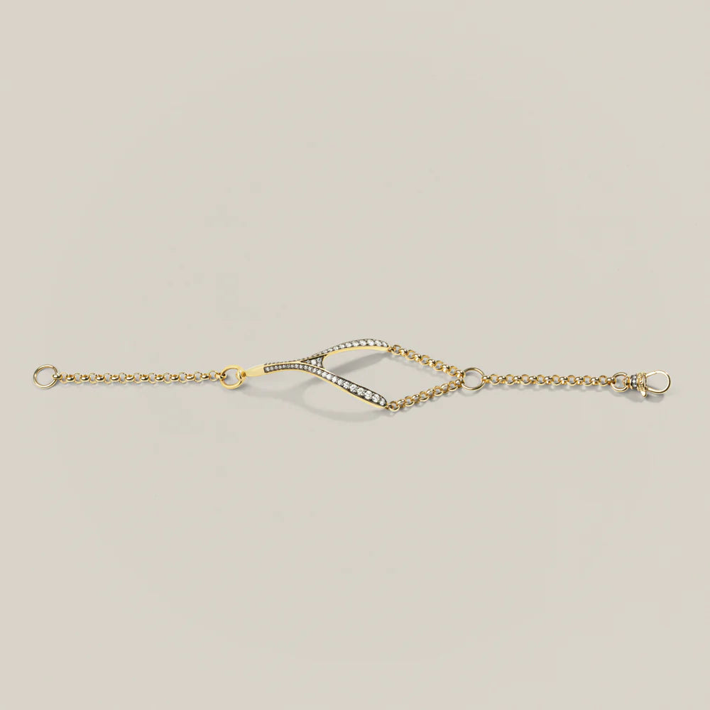 14ky Diamond Wishbone Bracelet by Lucy Delius