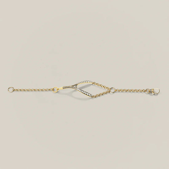 14ky Diamond Wishbone Bracelet by Lucy Delius