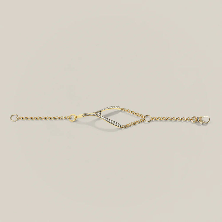 14ky Diamond Wishbone Bracelet by Lucy Delius