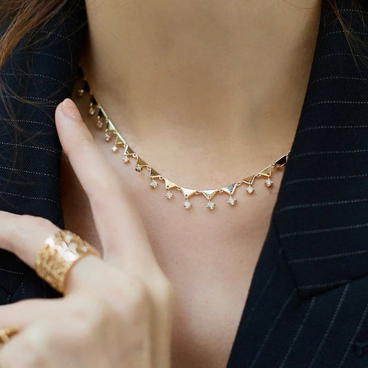 14ky Shine Diamond Collar Necklace by Eden Presley