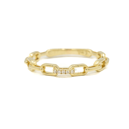 14ky Gold & Diamond Link Ring