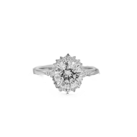 14kw .35ctw Starburst Halo Diamond Ring