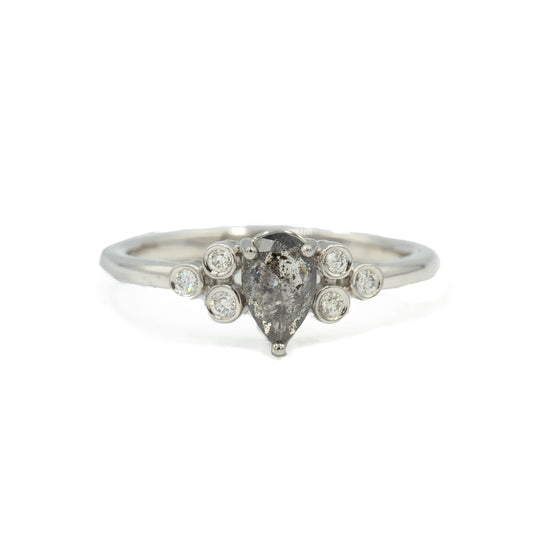 .49ct Pear-Shaped Salt & Pepper Diamond Ring