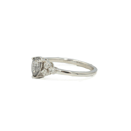 .49ct Pear-Shaped Salt & Pepper Diamond Ring
