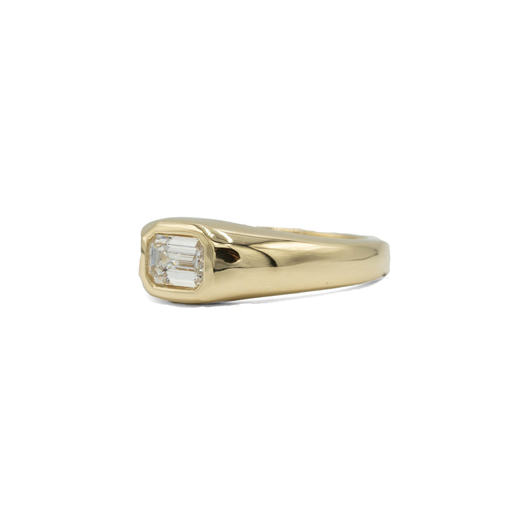14y .57ct Emerald-Cut Diamond Signet Ring
