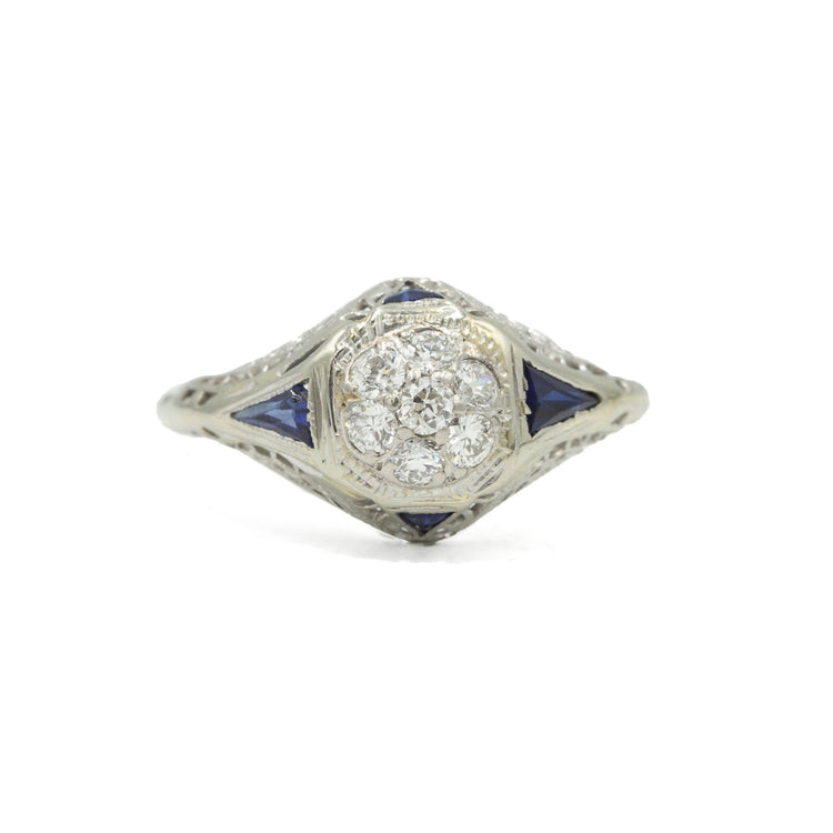 Vintage .35ctw Cluster Diamond Ring