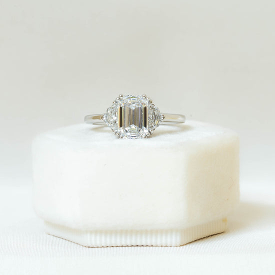 Platinum 2.02ct Emerald-Cut 3 Stone Diamond Ring