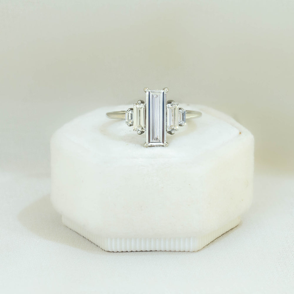 14kw 5-Stone Baguette-Cut Diamond Ring