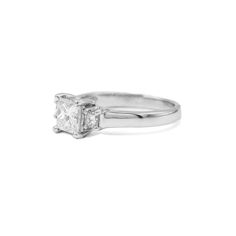 Platinum 1.01ct Princess 3-Stone Diamond Ring