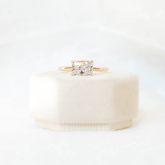 14ky Radiant-Cut East-West Solitaire Ring