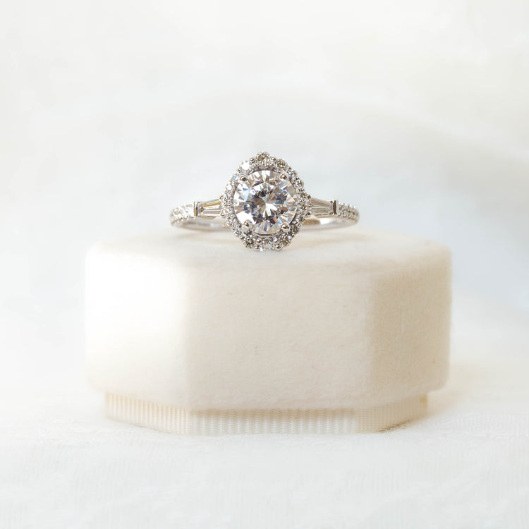 14kw Baguette Halo by Uneek Jewelry