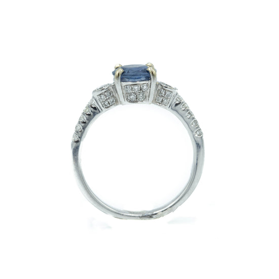 1.01ct Sapphire & Diamond 3-Stone Ring