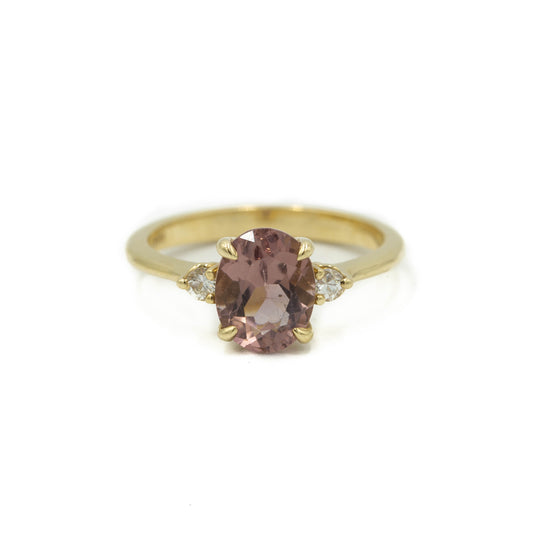 2.03ct Oval-Cut "Ellie" Pink Tourmaline & Diamond Ring