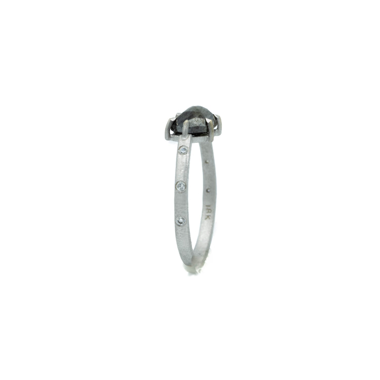 1.51ct Elongated Hex-Shaped Salt & Pepper Diamond Ring