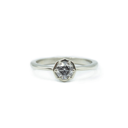 .54ct Salt & Pepper Octagonal Bezel Ring