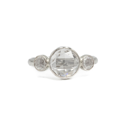 1.72ct 3-Stone Rose-Cut Diamond Ring