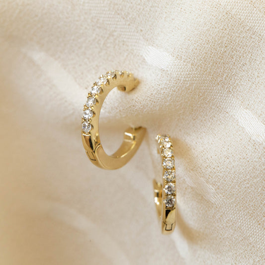 14ky Diamond Hoop Earrings