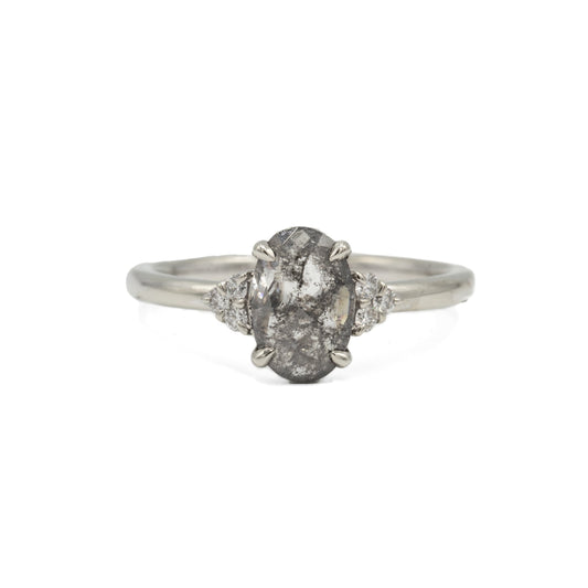 .87ct Oval-Cut "Maya" Salt & Pepper Diamond Ring