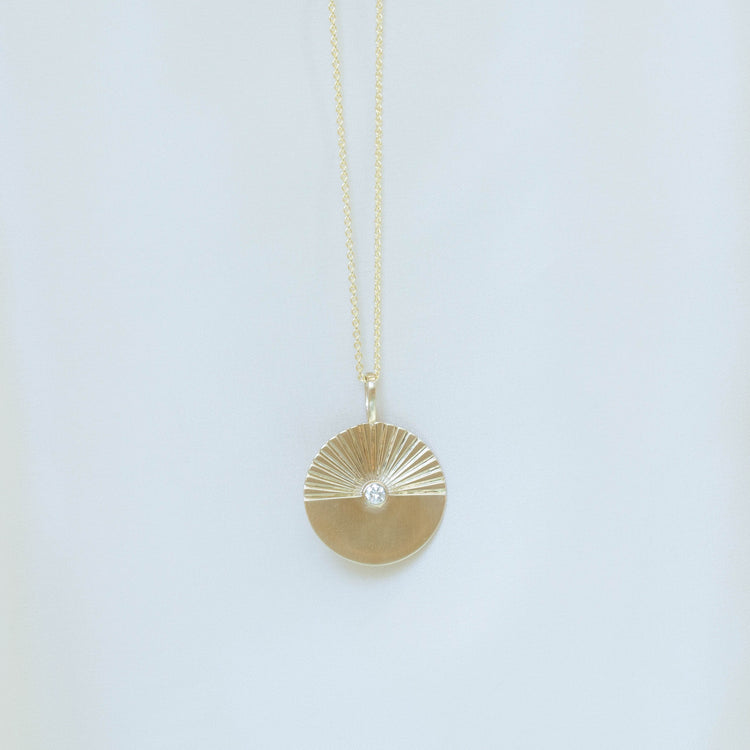 14ky .30ct Circle Sun Moon Medallion