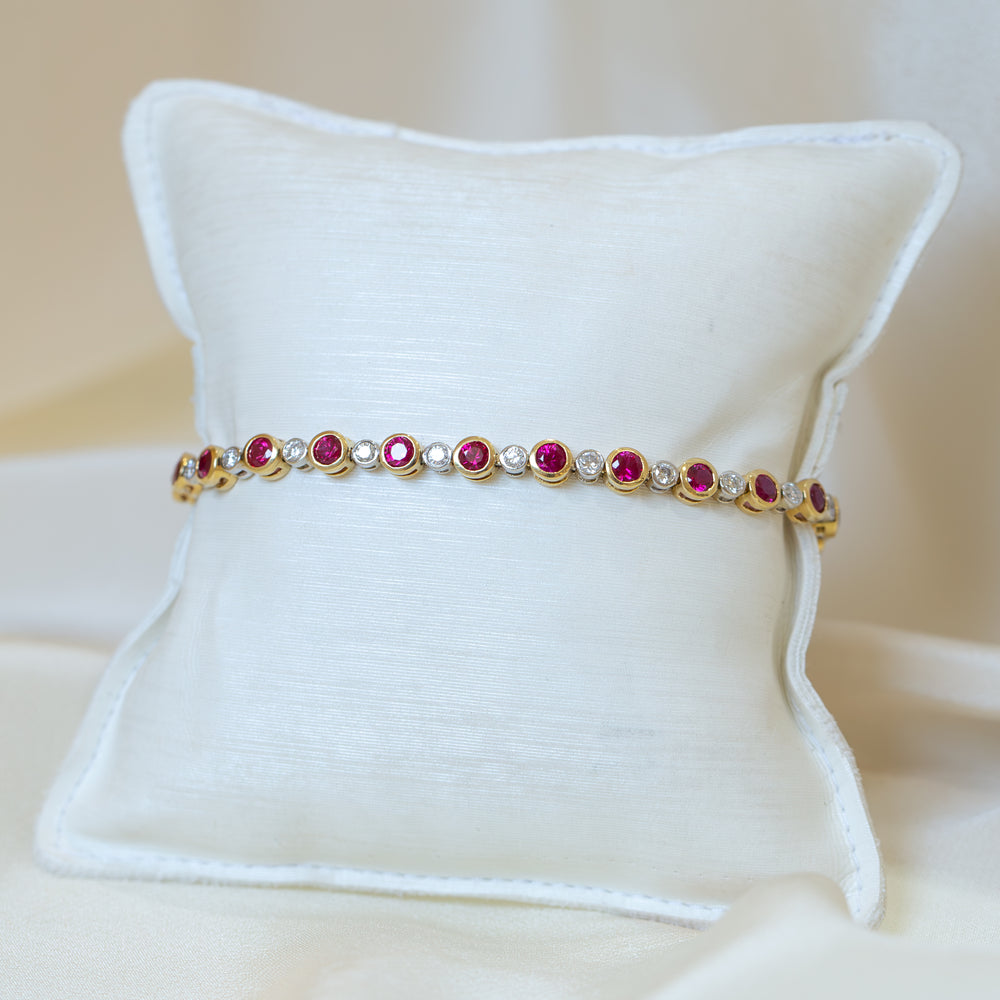 18y Vintage Ruby & Diamond Bracelet