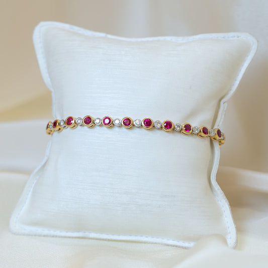 18y Vintage Ruby & Diamond Bracelet