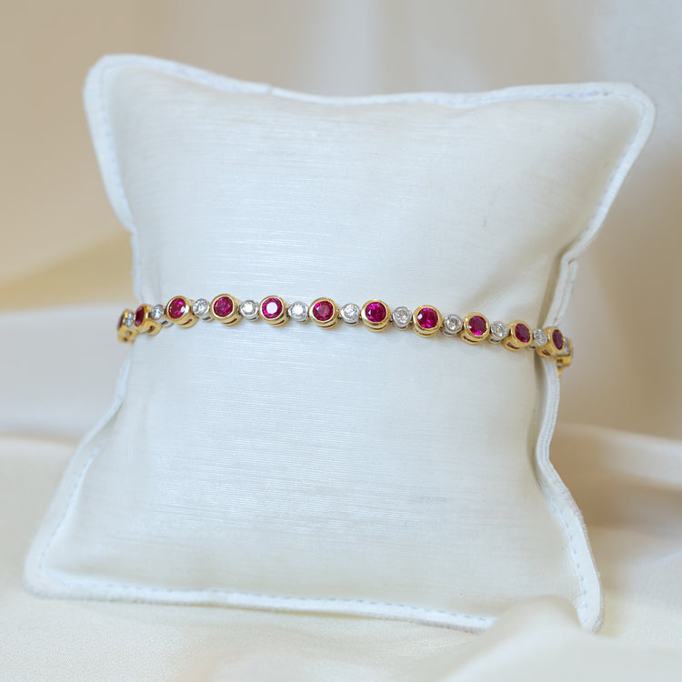 18y Vintage Ruby & Diamond Bracelet