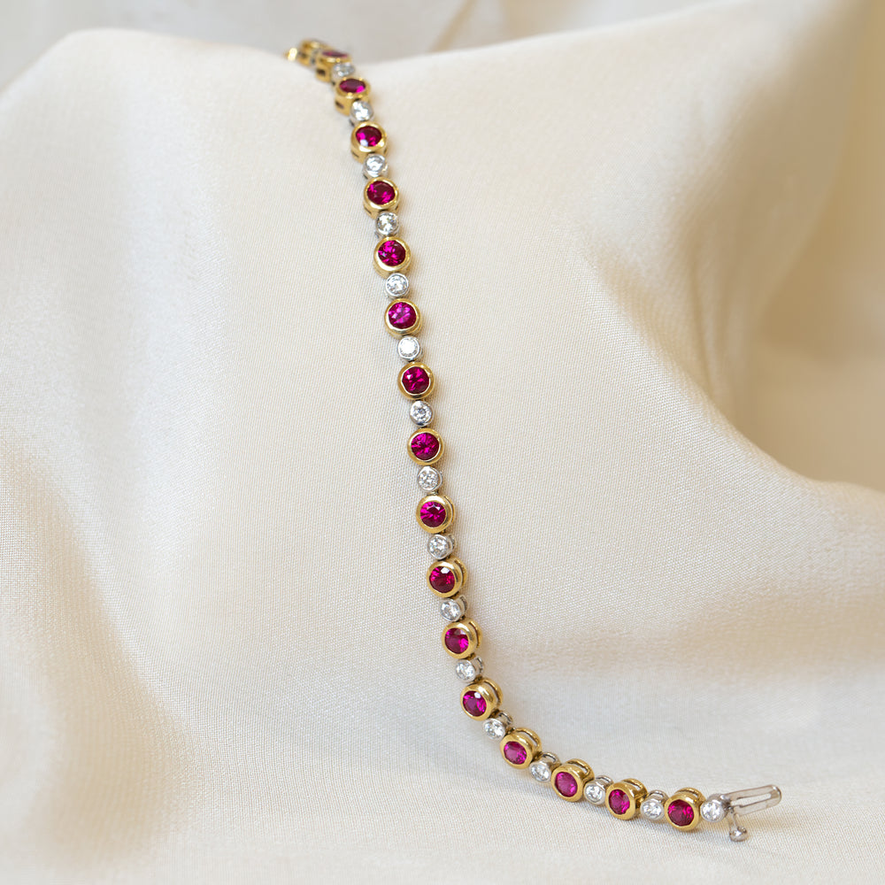 18y Vintage Ruby & Diamond Bracelet