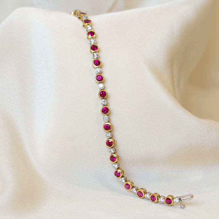 18y Vintage Ruby & Diamond Bracelet