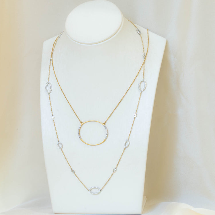 14ky Marika Oval Diamond Necklace