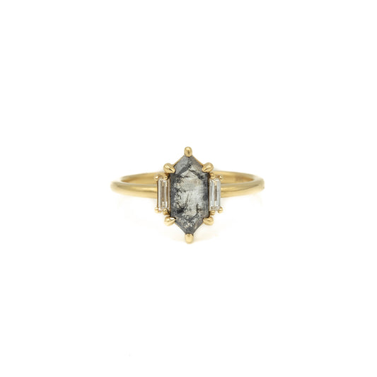 1.07ct Hex-Shaped 3-Stone Diamond Ring