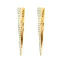 14ky .22ctw Cutout Diamond "V" Hoop Earrings